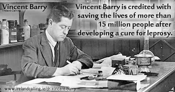 Vincent Barry cure for leprosy Image Ireland Calling