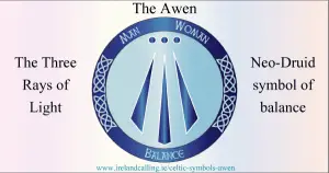 The Awen Celtic symbol. Image copyright Ireland Calling
