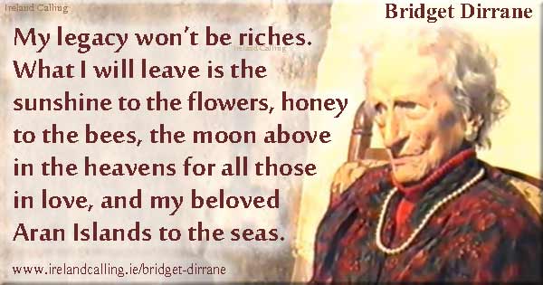 Bridget Dirrane. Irish centenarian. Image copyright Ireland Calling