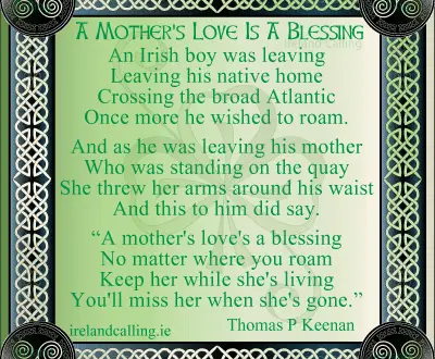 A Mother's Love is a Blessing, Irish poem