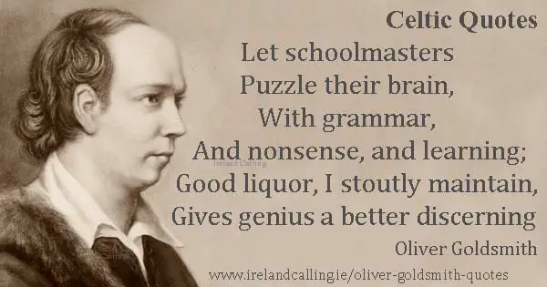Oliver_Goldsmith-quote-Let-schoolmasters Image copyright Ireland Calling