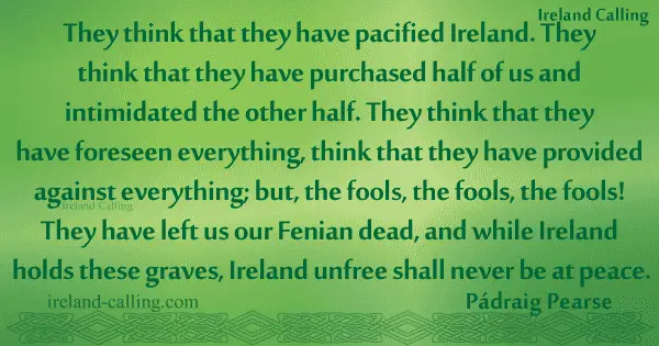 Padraig Pearse speech at funeral of Jeremiah O'Donovan Rossa. Image copyright Ireland Calling