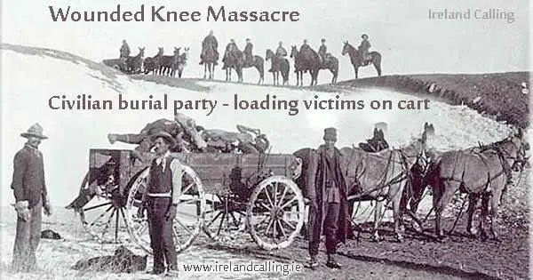 Civilian burial party, loading victims on cart for burial Image Ireland Calling