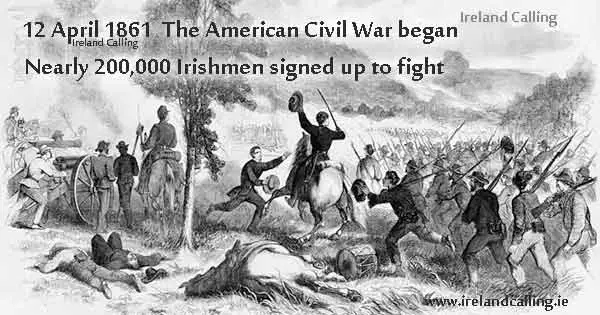 American-Civil-War - nearly 200,000 Irishmen sign up to fight. Image Ireland Calling