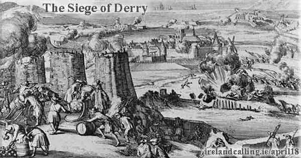 Siege-of-Derry-following-the-arrival-of-James-II-at-Kinsale Image Ireland Calling