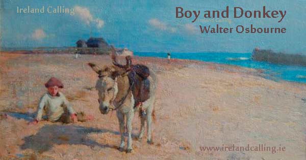 Boy-and-Donkey-Walter-OsbourneOnsuffolk-sands-Ireland-Calling