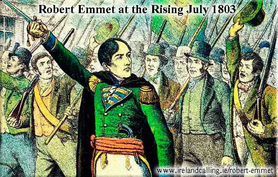 Robert Emmet. 1803 Rebellion. Image copyright Ireland Calling
