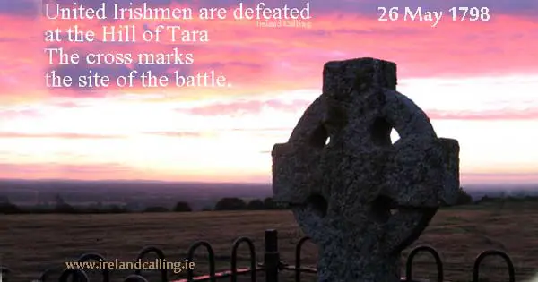 High Cross the Hill of Tara marks the spot of the battle of the United Irishmen's defeat in 1798photo Neil-Forrester_CC3 Image Ireland Calling