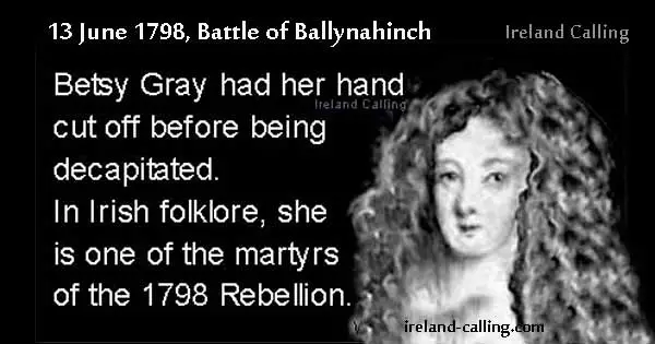 Betty Gray, martyr of the 1798 Irish Rebellion Image copyright Ireland Calling