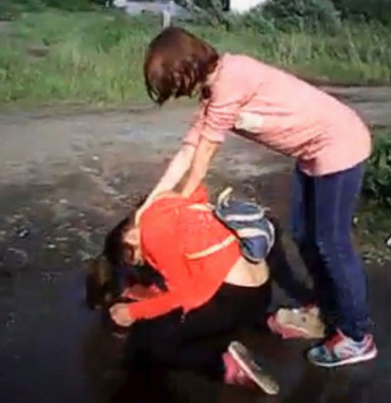 Bullies forced their victim to drink filthy puddle water