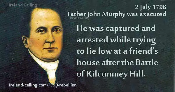 Father John Murphy, leader of the United Irishmen in the 1798 Rebellion. Image copyright Ireland Calling