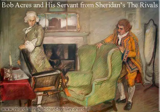 Bob Acres and His Servant illustration for Richard Brinsley Sheridan's The Rivals 