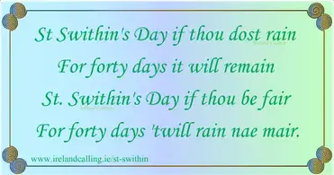 St Swithin  saint of weather forecasting