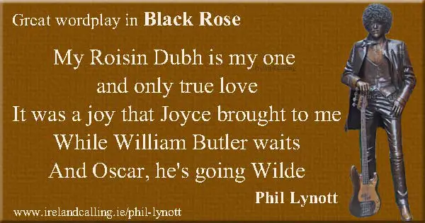 Phil Lynott lyrics. My Roisin Dubh is my one and only true love. Image copyright Ireland Calling