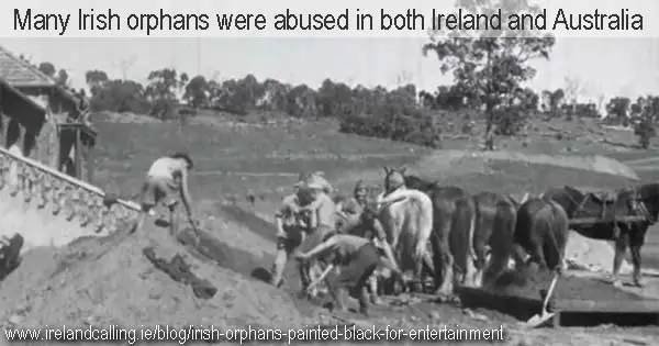Irish orphans painted black for entertainment