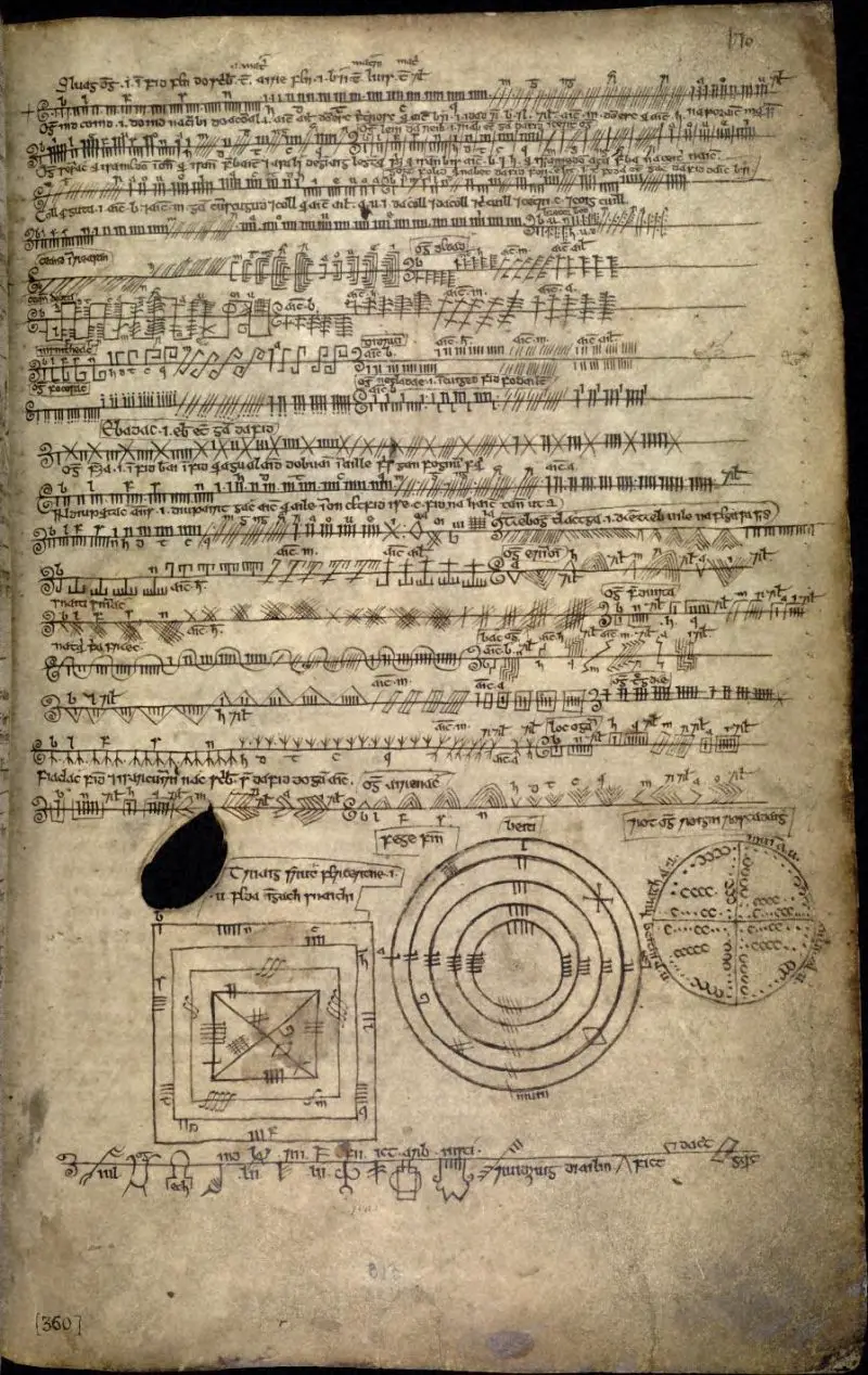An extract from the Book of Ballymote, which provided research material for the Celtic Tree Calendar.