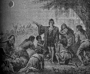 Christopher Columbus 'fortelling' the lunar eclipse