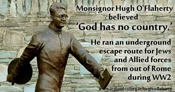 Hugh O'Flaherty statue. Image copyright Ireland Calling
