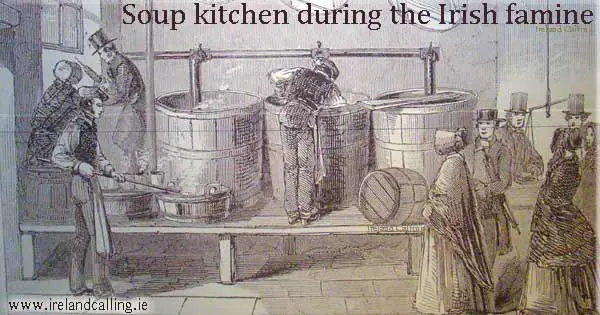 Soup kitchen during the Irish famine