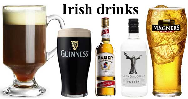 Irish drinks - several favourites across the world