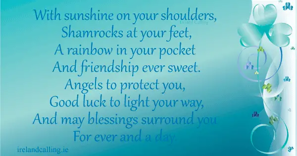 Irish wisdom. With sunshine on your shoulders. Image copyright Ireland Calling