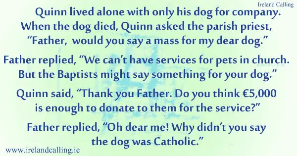 Irish jokes on religion. Image copyright Ireland Calling