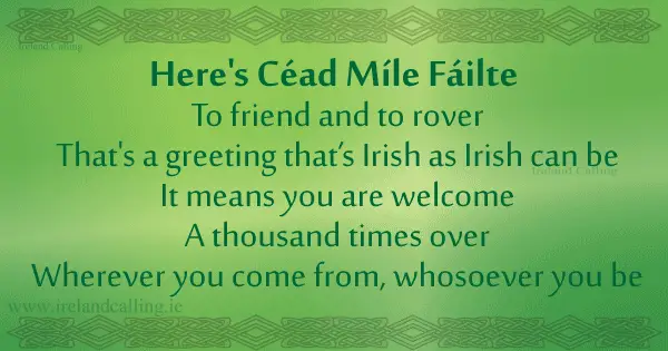 Irish blessing to friend and to rover. Image copyright Ireland Calling