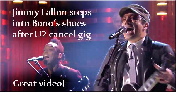 Watch Jimmy Fallon fill in for Bono