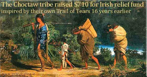 Choctaw Indians walking the Trail of Tears