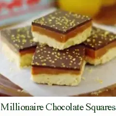Millionaire chocolate squares recipe