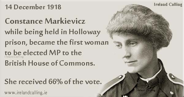 Constance Markievicz became the first woman to be elected MP to the British House of Commons. Image Ireland Calling