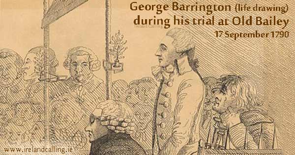George Barringtonat trial at Old Bailey Courts, London