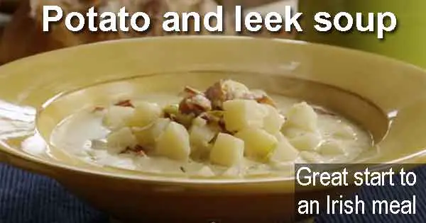 Potato and leek soup recipe. Image copyright Ireland Calling