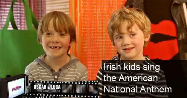 Irish children sing the American National Anthem