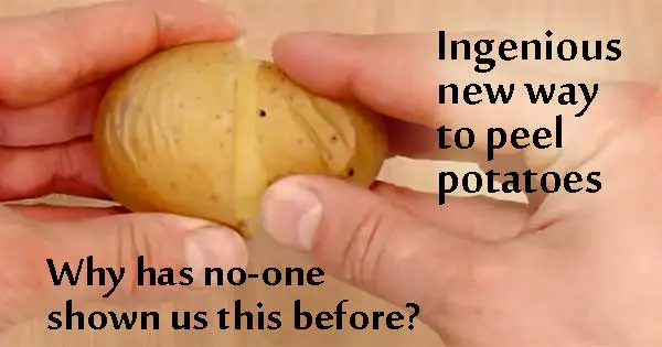 Ingenious way to peel potatoes