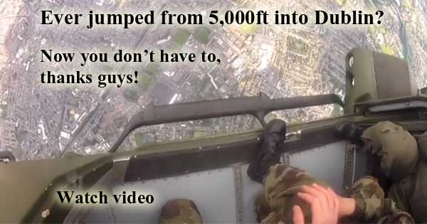 Video of Black Knights jump from 5,000 feet in Dublin