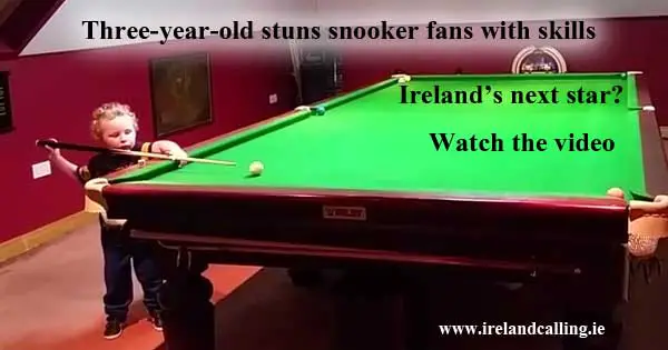 Three-year-old Irish boy stuns snooker fans with skills