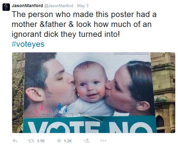 Vote No poster appalls couple who think Yes! Tweet from Jason Manford