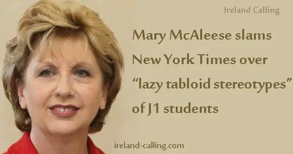 McAleese: 'Shame on you!' to New York Times over J1 students story