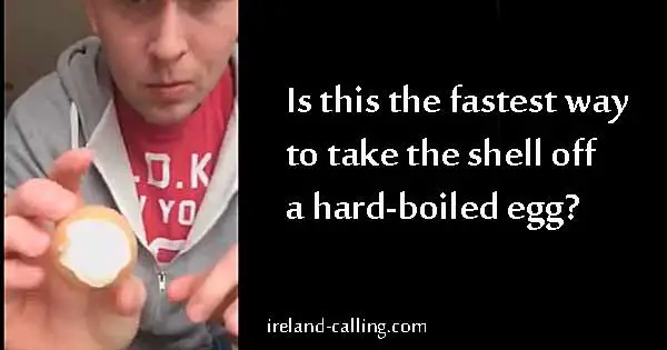 Shelling a hard boiled egg