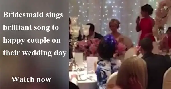 Bridesmaid sings special song to happy couple on their wedding day