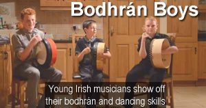 Bodhrán Boys - Young Irish musicians show off their bodhrán and dancing skills