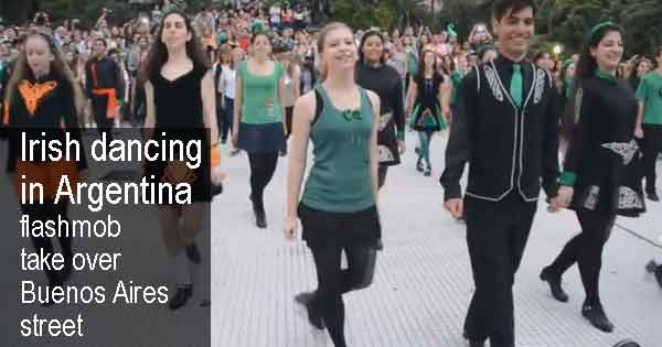 Irish dancing in Argentina flashmob take over Buenos Aires street