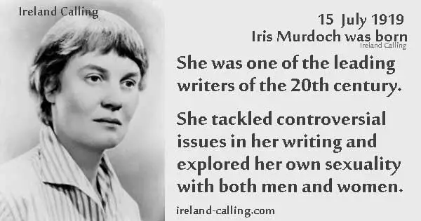 Iris Murdoch. Leading writer of the 20th century. She explored her sexuality with both men and women. Image copyright Ireland Calling