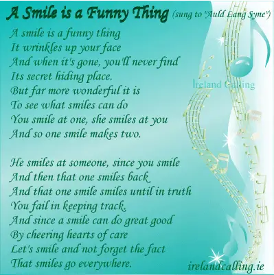 Favourite poems from FB__A smile is Image copyright Ireland Calling