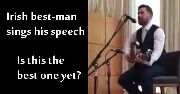 Irish best man sings his wedding speech
