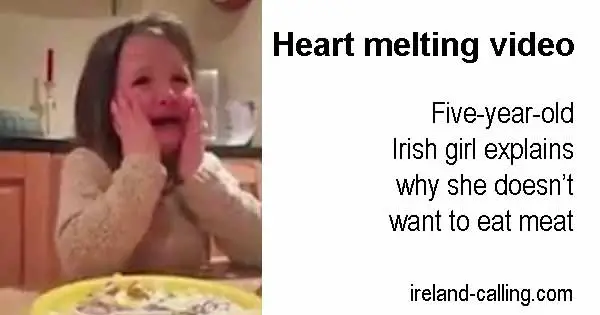 Heart melting video - Five-year-old Irish girl explains why she doesn’t want to eat meat