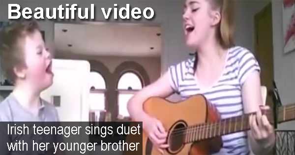Beautiful video - Irish teenager sings duet with her younger brother
