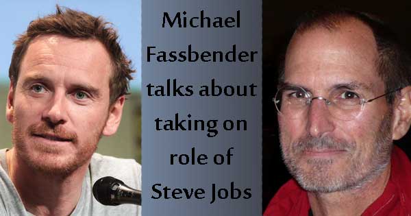 Michael Fassbender. Photo copyright Gage Skidmore CC4. Steve Jobs. Photo copyright RanZag CC2