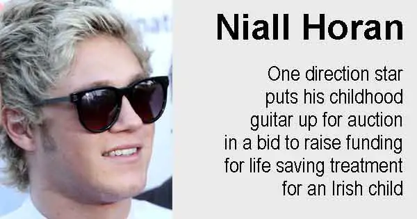 Niall Horan - One direction star puts his childhood guitar up for auction in a bid to raise funding for life saving treatment for an Irish child.Photo copyright Eva Rinaldi cc2